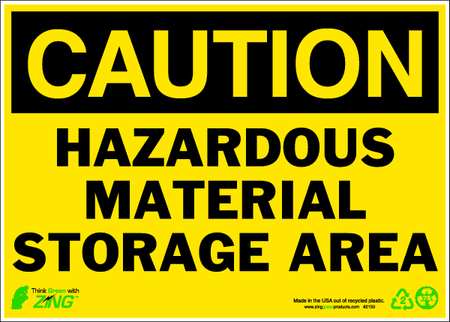 ZING Caution Sign, 7 in Height, 10 in Width, Aluminum, Vertical Rectangle, English 1150A