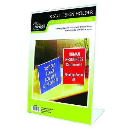 Nudell Sign Holder, Freestanding, 8-1/2x11Acrylic 35485