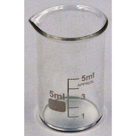 LAB SAFETY SUPPLY Beaker, Low Form, Glass, 5mL, PK12 5YGY6