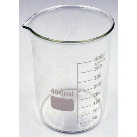 LAB SAFETY SUPPLY Beaker, Low Form, Glass, 400mL, PK6 5YGZ3