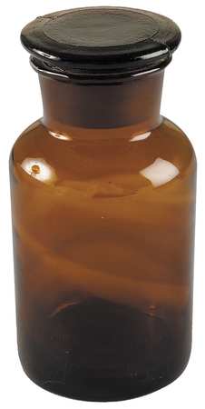 LAB SAFETY SUPPLY Reagent Bottle, Amber, Wide, 60 mL, PK8 5YHJ0