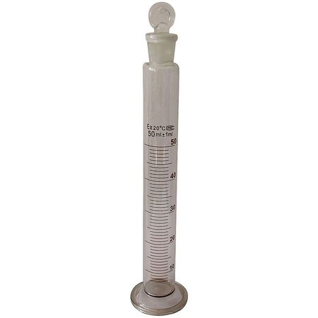 LAB SAFETY SUPPLY Graduated Cylinder, 50mL, Glass, Clear, PK12 5YHY8