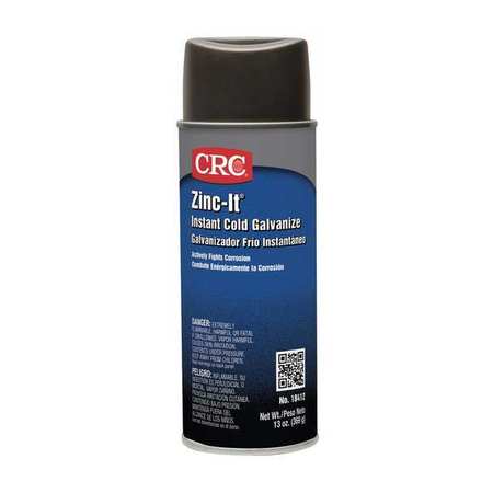 CRC Galvanize Coating, Can, 16 oz, Ext/Int, Galvanizing Compound Spray Primer, Alum/Metallic, Gray 18412