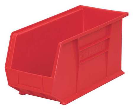 Akro-Mils 60 lb Hang & Stack Storage Bin, Plastic, 8 1/4 in W, 9 in H, Red, 18 in L 30265RED