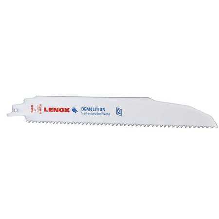Lenox 9" L x Nail Embedded Wood Cutting Reciprocating Saw Blade 20598966R