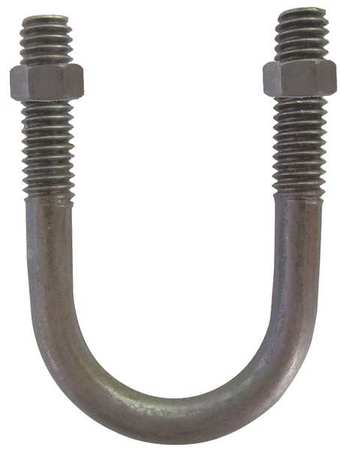 Zoro Select Round U-Bolt, 1/2"-13, 4 in Wd, 5 1/2 in Ht, Plain Stainless Steel U17567.050.0350