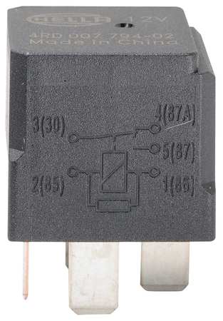 ZORO SELECT Mini Change Over Relay, SPDT, 20A, 12VDC 5ZMU7