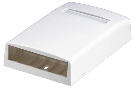 PANDUIT Surface Mount Box, Mini Com, 4 Port, Ivory CBX4EI-AY