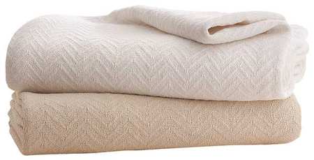 GRAND PATRICIAN Blanket, Twin, 66x90 In., Natural, PK4 1B07329
