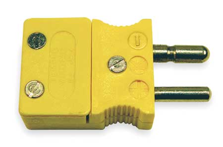 TEMPCO Thermocouple Plug, K, Yellow, Hollow Pin TCAR-1007
