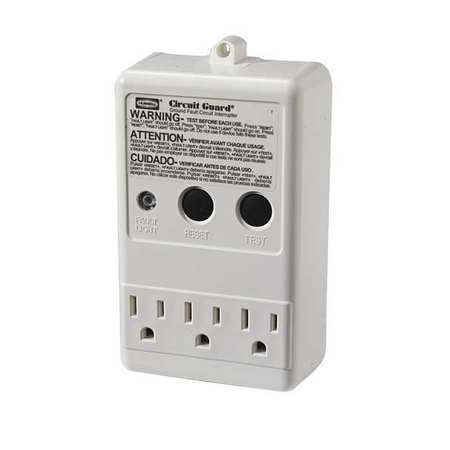 Hubbell Wiring Device-Kellems Plug-In GFCI, Ivory, 15A, 5-15P, Indoor, 120V GFP315A