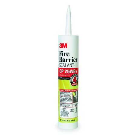 3M Fire Barrier Sealant, CP 25WB+, Up to 4 hour Fire Rating, Intumescent Material, 10.1 oz, Brown CP-25WB+10.1OZ