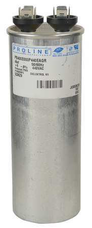 Pro-Line Motor Run Capacitor, 40 MFD, 440V, Round PB400E000P440EAGR-WWG