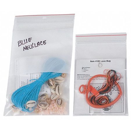 Zoro Select Reclosable Bag, Zipper Seal, 2 In W, PK1000 FR20203