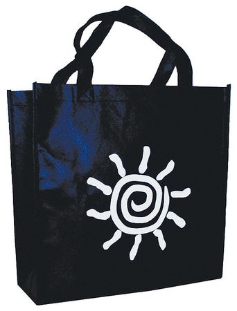 ZORO SELECT 12-1/2" x 8-1/2" x 13-1/2" Reusable Shopping Bags, 1.85 mil, Black 5CPE7