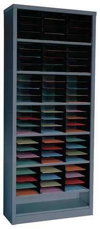 Zoro Select Vertical Literature Organizer 72 Compartments, Gray 5CRY6