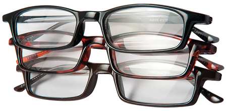 Optx2020 Reading Glasses, +1.5, Clear, Acrylic, PK3 3PK+150