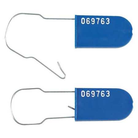 PARTNERS BRAND Wire Padlock Seals, 2 1/2", Blue, 1000/Case SE1023BL