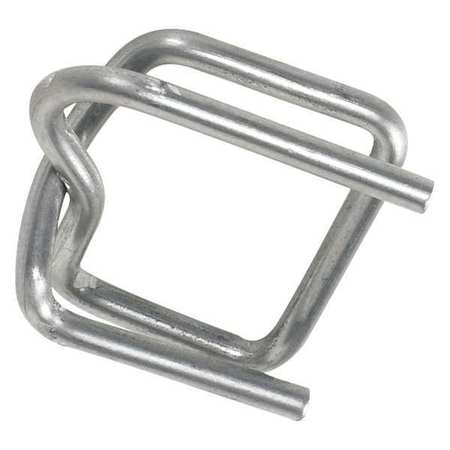 PARTNERS BRAND Heavy-Duty Wire Poly Strapping Buckles, 1/2", Silver, 1000/Case PS12HDBUCK