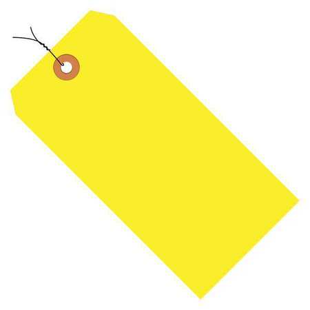 PARTNERS BRAND Shipping Tags, Pre-Wired, 13 Pt., 3 1/4" x 1 5/8", Fluorescent Yellow, 1000/Case G12023A