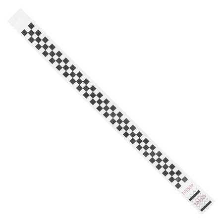 TYVEK Tyvek® Wristbands, 3/4" x 10", Checkerboard, Black/White, 500/Case WR103