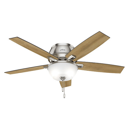 HUNTER Decorative Ceiling Fan, 52" Blade Dia., 1 Phase, 120 53344