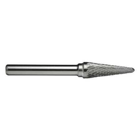 CLE-LINE Carbide Bur, 1852 SL-1L6 CLE-SL Included Angle Bur Double Cut 1/4"x1/4" Hardened Steel Shank C17843