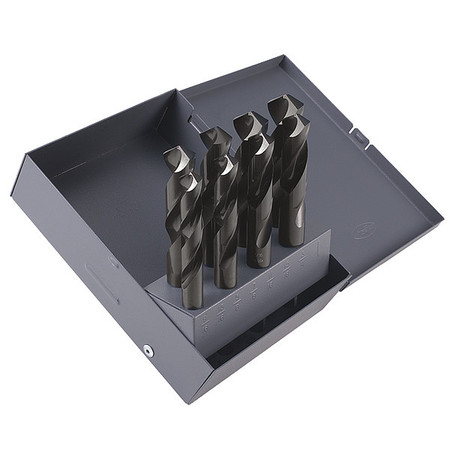 CLE-LINE 8PC 1/2 Silver and Deming Reduced Shank Drill Set Cle-Line 1892 Steam Oxide HSS RHS/RHC 9/16-1IN C22761