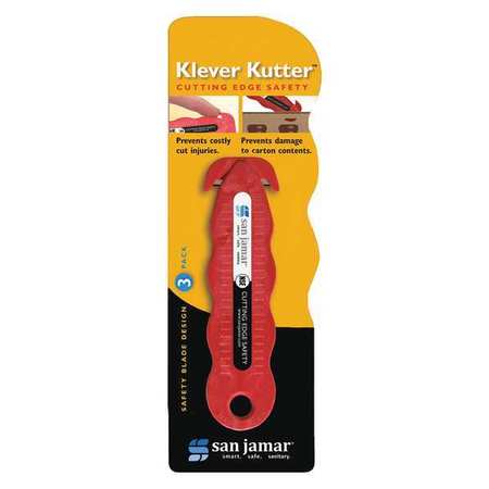 KLEVER Klever Kutter Safety Cutter, Red, PK3 KK403