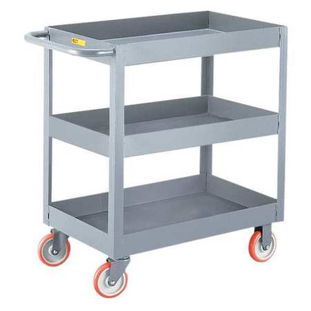 Little Giant Deep Shelf Truck, 3", 1200 lb., 24 x 36", Steel, 3 Shelves, 1,200 lb 3DS2436X3-5PY