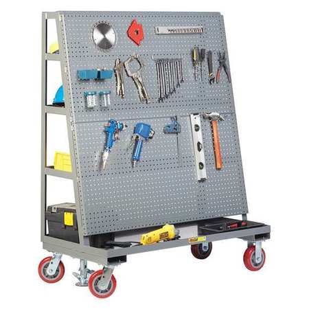LITTLE GIANT Mobile Pegboard, w/Back Shelves, 24 x 60" AFPBS2460-6PYFL