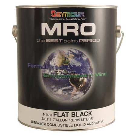 SEYMOUR OF SYCAMORE Exterior Paint, Flat, Flat Black, 1 gal 1-1433