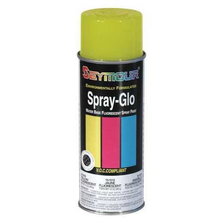 SEYMOUR OF SYCAMORE Spray Paint, Fluorescent Yellow, Flat, 12 oz 16-1619