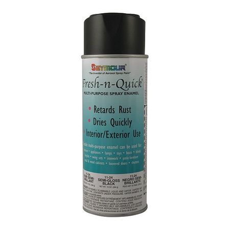 SEYMOUR OF SYCAMORE Spray Paint, Black, Semi-Gloss, 10 oz 11-24
