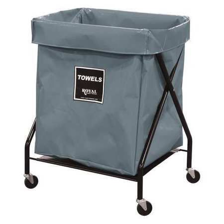 ROYAL BASKET TRUCKS X-Frame Cart, 8 Bu, GR Vinyl, Towels R08-GGX-XTA-3ONN