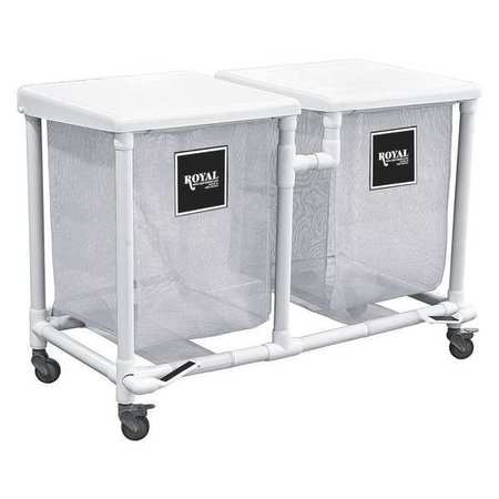 ROYAL BASKET TRUCKS PVC Hamper, 24 gal., Dbl, White, FP R24-WWX-H2F-3ULN