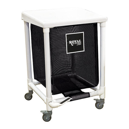 ROYAL BASKET TRUCKS PVC Hamper, 24 gal., Sgl, Black, FP R24-KKX-H1F-3ULN