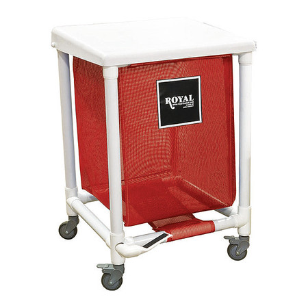 ROYAL BASKET TRUCKS PVC Hamper, 35 gal., Sgl, Red, FP R35-RRX-H1F-3ULN