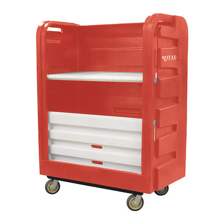 ROYAL BASKET TRUCKS Turnabout Trk, 48 Cu ft., Red, Plstc, A R48-RDX-TPA-6UNN