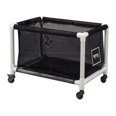 ROYAL BASKET TRUCKS PVC Hamper, 50 gal., Black Mesh R50-KKX-H1N-3ULN