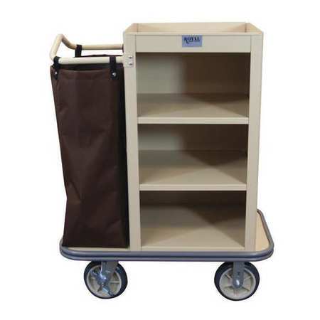 ROYAL BASKET TRUCKS Hskp Cart, Compact, Beige R37-TNX-M3C-1CN