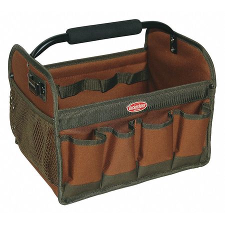 Bucket Boss Gatemouth Tool Tote, Double Wall 600 Poly Ripstop Fabric, 23 Pockets 70012