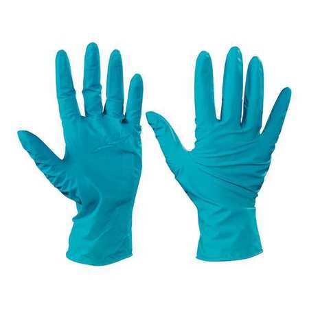 Ansell Disposable Gloves, 5.00 mil Palm, Nitrile, Powder-Free, L, 100 PK, Green GLV2007L