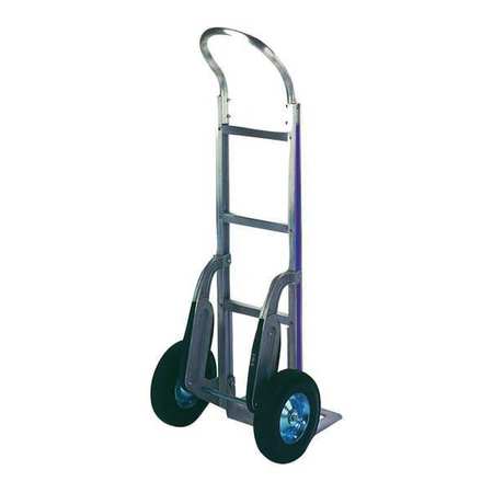 PARTNERS BRAND Aluminum Hand Cart, Semi-Pneumatic Wheels, Silver, 1/Each WS1031