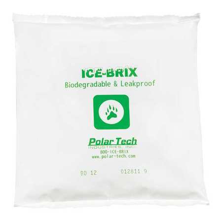 ICE-BRIX Ice-Brix™ Biodegradable Packs, 12 oz., 6" x 6" x 1", White, 48/Case IBB12
