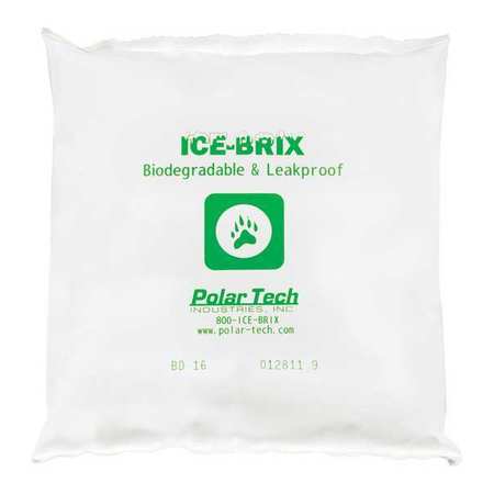 Ice-Brix Ice-Brix™ Biodegradable Packs, 16 oz., 6 1/4" x 6" x 1", White, 36/Case IBB16