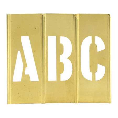 PARTNERS BRAND Brass Stencils, Letter/Number, 2", Brass, 45/Case STBLN2