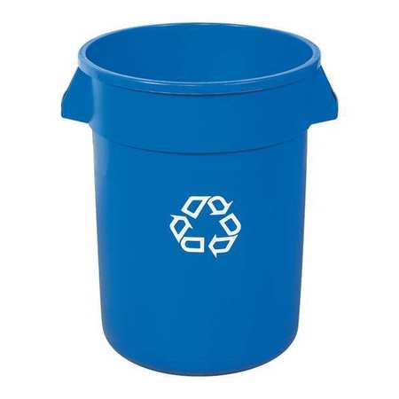 RUBBERMAID COMMERCIAL Brute Recycling Container, 32 gal., Blue, Blue, Plastic RUB141CBLU