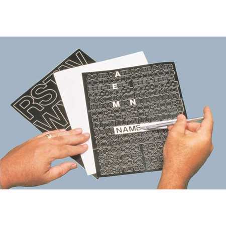 MAGNA VISUAL Press On Black Vinyl Letters/Numbers, 3/4 SS75-B