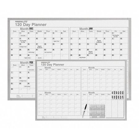 MAGNA VISUAL 2ft. X 3ft. Planner Board 120 Day Kit ML-232